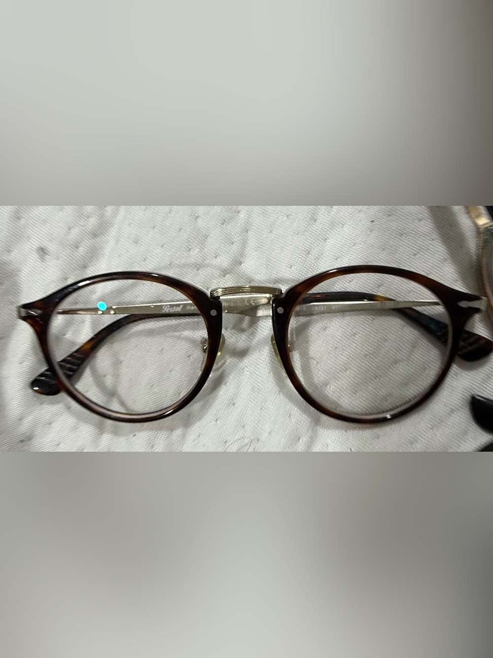 Persol Men’s Tortoiseshell Round Frames with Silver Bridge